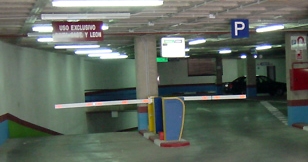 View pacial indoor underground parking, in León (Spain).
