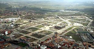 Foto aérea Proyecto y dirección urbanización sector La Lastra, León (España).